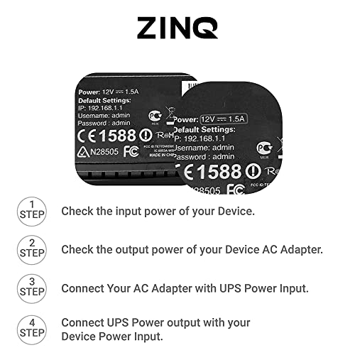 Image of Zinq Technologies Mini Ups for 12V Routers, High Power Fiber Routers, Broadband Modems | Seamless Automatic Switching | Upto 4 Hours Power Backup During Power Cuts (Black)