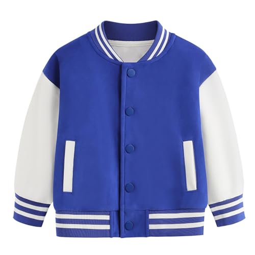 ACSUSS Kids Boys Girls Plain Jacket Varsity Baseball Retro Bomber Coats Track Top Outwear