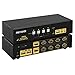 Produktbild DEPZOL HDMI KVM Switch Dual Monitor 4-Port Extended Display 4K @ 30Hz, Auswahlbox für Tastatur-Video-Maus mit Audio, USB 2.0-Hub und Kabelsätzen 942HUA