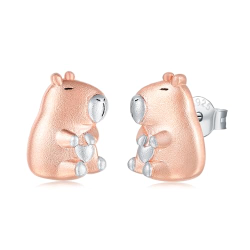 925 Sterling Silver Capybara Sheep Duck Axolotl Earrings - Cute Animal Earrings Jewelry Gifts for Women