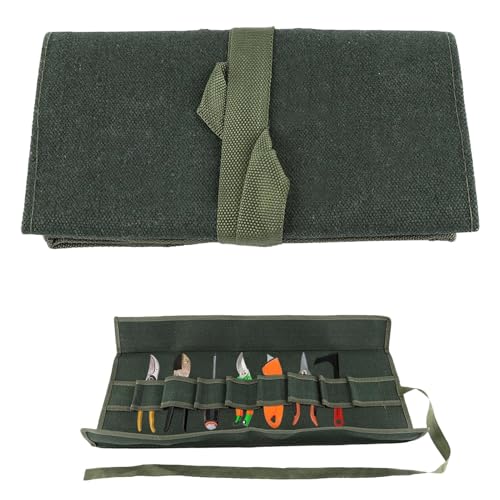 Tool Roll Up Pouch, Tool Rolls Bags Heavy Duty Canvas Roll-up Bonsai Tool Storage Bag with...