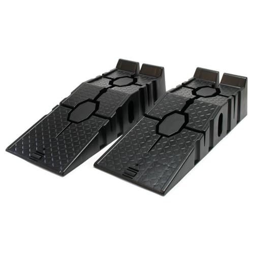 CNCYEAH - Juego de 2 rampas de acceso, rampas de umbral, plataforma elevadora de polipropileno, negro, 90 x 33 x 22 cm, hasta 2,5 toneladas