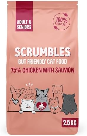 Scrumbles All Natural Dry Cat Food With Chicken and Fresh Salmon, High Protein Food for Adults And Seniors, 2.5 Kg,pink bag