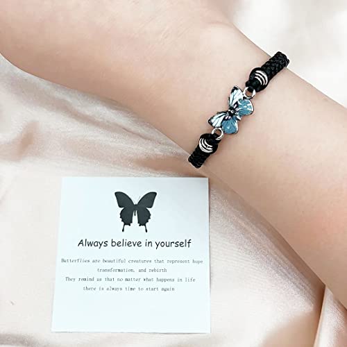 CJIAYUJEW Always believe in yourself Butterfly Bracelet, Cute Butterfly Charm Bracelets Matching Bracelet Friendship Couple Bracelets2