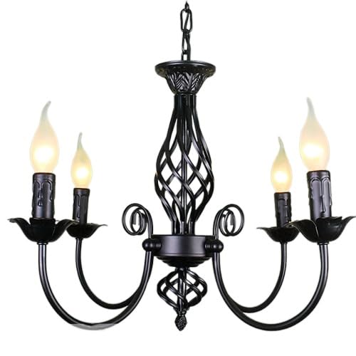 Lustre salon suspension YangRy en nœud noir pour éclairage intérieur chaleureux