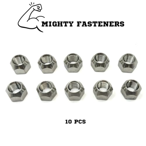 Image of MIGHTY FASTENERS 304 Stainless Steel Open Cone Wheel Nuts, 1 /2 inch-20 Thread, Ideal for Trailers and RVs, Corrosion Resistant, 10-Pack