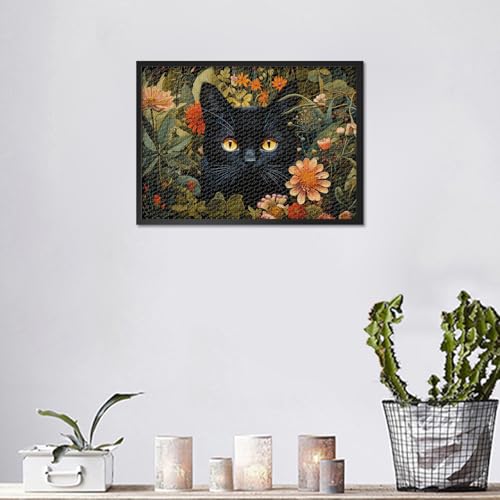 TUMOVO Rompecabezas para Adultos de 1000 Piezas Gato Negro Botánico Arte Felino 27.5x19.7 Pulgadas miniatura 6