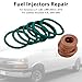 Frezon 8Pcs Fuel Injector O-rings Seal Gaskets Fuel Injectors Repair Kit Fit For Duramax LLY, LBZ, LMM 2004.5-2010,For Cadillac Escalade 6.6L 2004-2005# F00RJ01086, 97327722, F00E200099, 94013303