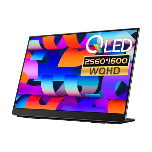 Image of EHOMEWEI Q1 16 inch Ultra-Slim Portable Monitor 2560 * 1600 QHD Laptop Screen Extender with 100% sRGB, Eye Care IPS Display, Integrated Kickstand, Plug & Play for MacBook, PC, Phone, Switch, Xbox