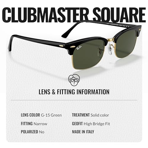 Ray-Ban RB3916 CLUBMASTER SQUARE LEGEND GOLD Rectangle Shaped Sunglasses for Men & Women with Official RAYBAN Eyewear Kit4