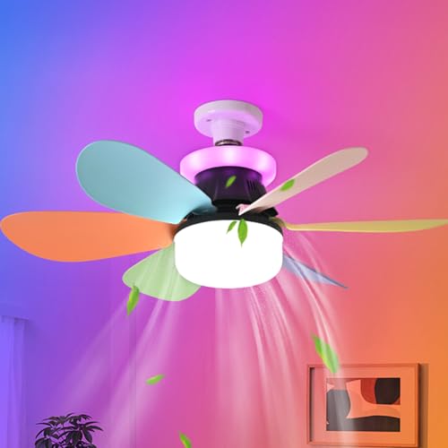 Ventilateur de plafond silencieux avec télécommande et ampoule RGB E27 - 7