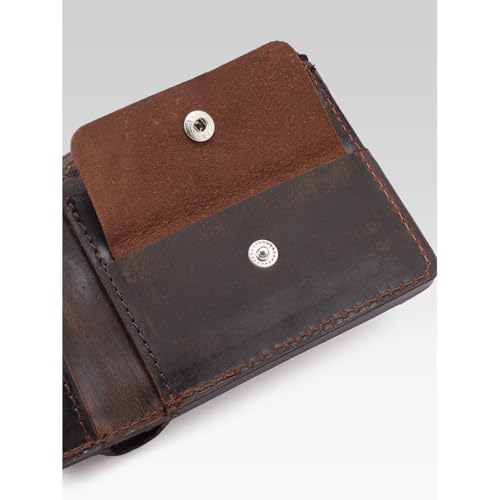 Image of Celtic Genuine Leather Wallet | Vintage Finish Bifold Wallet with Card Slots Cash Compartment and Coin Pocket | Slim Pocket Wallet for Everyday Cash and Card Storage | Brown| Gifts for Men