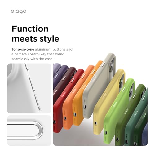 Image of elago for iPhone 17 Pro Max Case, Premium Magnetic Silicone Case, Compatible with MagSafe, Liquid Silicone Material, Protective Cover, Shockproof, Slim Phone, 6.9 inch (White)