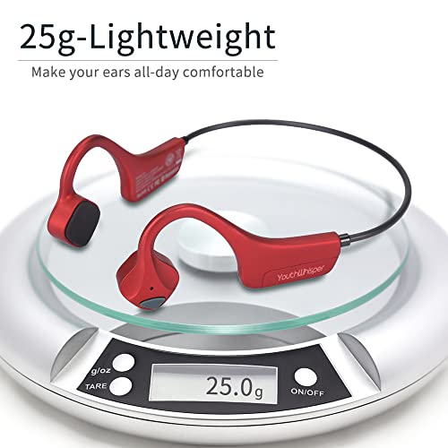 Youthwhisper Bone Conduction Headphones Bluetooth - Open-Ear Earbuds, Wireless Headset With Mic, Titanium Lightweight Sweat Resistant For Workout Running Hiking Driving Bicycling #TOP4