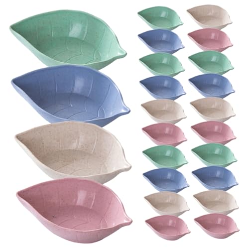 COLLBATH 40pcs Leaf Sauce and Vinegar Dish Soy Dish Sauce Bowls Leaf Seasoning Dishes Snack Serving Dishes Sweet Sauce Plates Leaf Shape Seasoning Dishes Chili Sauce Plates Sauce Dish Pp