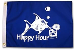 Happy Hour Fish Pontoon Boat Flag