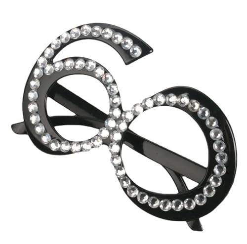 Wxinsheng Gafas Cumpleaños 60 Años Accesorios Divertidos para Fotomatón Gafas De 60 Años con Marco De Diamantes De Imitación Gafas Novedosas Unisex para Decoración de Fiestas y Aniversarios
