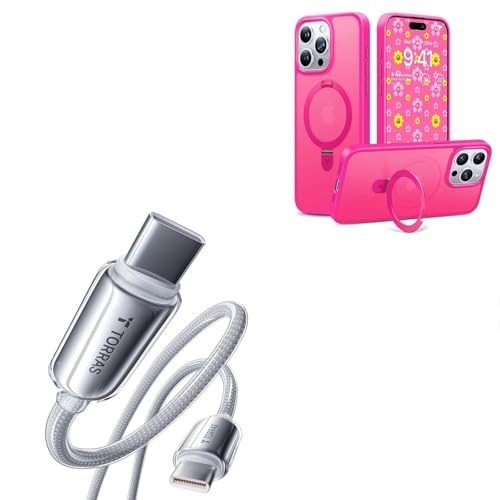 TORRAS iPhone 15 Pro Max Case with USB C Cable