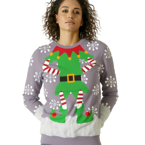 Ugly Christmas Sweatshirt for Men/Women Funny 3D Unique Hilarious Graphic Holiday Sweater Long Sleeve Pullover Top4