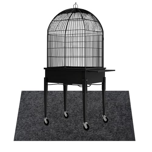 Image of Large Bird Cage Mat, Under Pet Cage Mat for Bird Cages, Reptile Aquariums, Dog Kennels, Absorbent /Waterproof Felt Mat with Non-Slip Backing for Hard Floors and Surfaces (36x48 Inch)