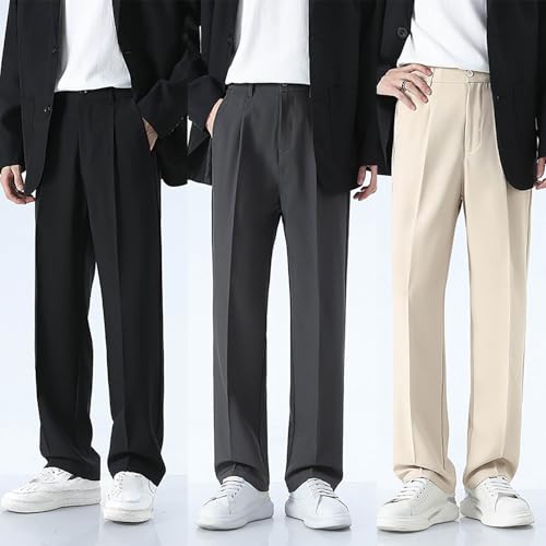 Morilas Denimblack Pants for Men Fleurosta Dualego Super Stretch Ice Silk Comfort Dress Pants Easemotion Loose Drape Trousers2