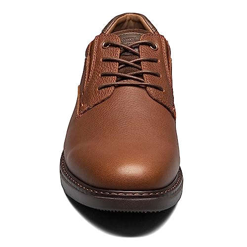 Nunn Bush Men's BAYRIDGE Plain Toe Lightweight Leather LACE-UP Oxford, Brown, 84