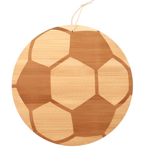 Tabla de cortar de bambú con forma de balón de fútbol miniatura 1