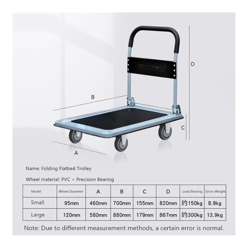 Carretilla plegable para carga ligera con 4 ruedas miniatura 2