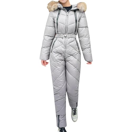 Combinaison de ski femme blanc XL : combinaison d'hiver sports plein air