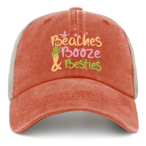 Beaches Booze and Besties Hat Women Fashion Girls Weekend Cap for Mens AllBlack Cap Fashion for Pilots