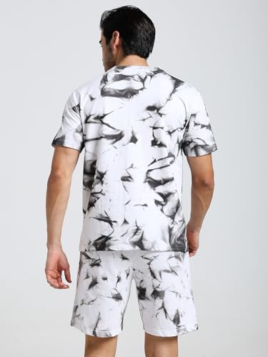 Image of Vogaan Men's Cotton Short Sleeve Tracksuit Summer T Shirt & Shorts Set with 2 Pockets || Casual Co-ord Sets
