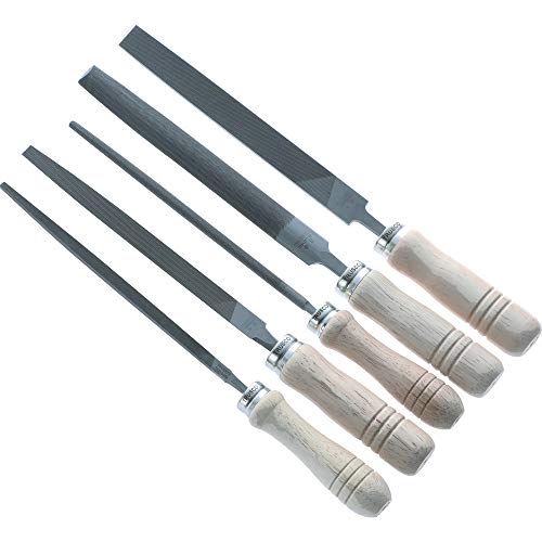TRUSCO TST15002S File for Ironwork, Set of 5 Types, Medium Grain, Blade Length 59.1 inches (150 mm)