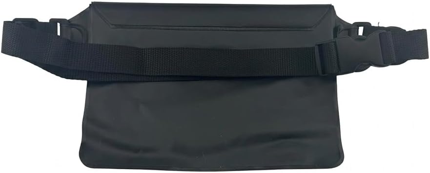Waterproof Fanny Pack compatible with AirTag, Triple Seal IPX8 Dry Bag Waist Pack for Beach Kayaking Cruise Swimming Hiking, Adjustable Belt Bag, Black