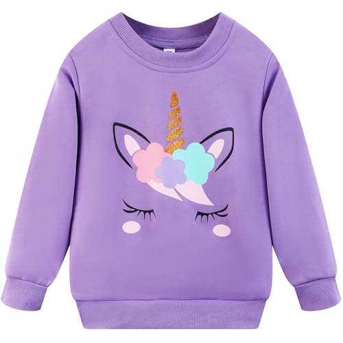 Image of RETSUGO Little Girls 2 Piece Clothing Sets Toddler Unicorn Sweatshirts and Leggings Cotton Fall Winter Casual Outfits 3-8T