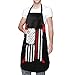 Granbey Grembiule unisex con bandiera americana regolabile da cucina 100% poliestere impermeabile con tasca BBQ professionale chef grembiule