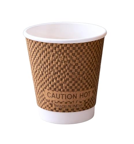 Coffee Cups – Bulk Case of 900 | Brown Insulated Disposable Hot Cups | Individually Wrapped | Commercial Coffee Cups for Cafes, Offices, Hotels & Foodservice | 8 oz / 10 oz Options (8 oz)