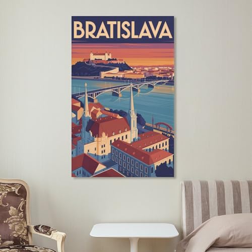 Toile murale Bratislava Cityscape 20x30inch impression HD moderne