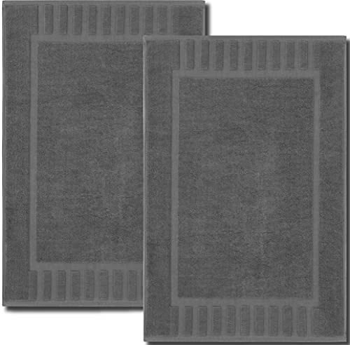 White Classic Luxury Bath Mat Floor Towel Set - 100% Cotton 22