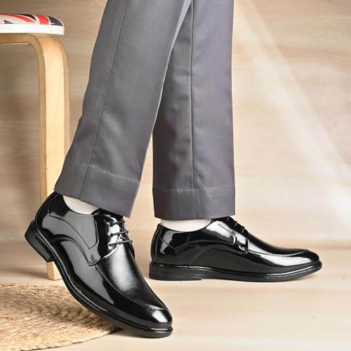 Image of Centrino Men's Formal Lace-Up Shoes | Soft & Comfortable Formal Shoe| Lace-up Oxford Shoes for Men | Solid Design | Ideal for Formal, Business Casual, and Parties | Stylish-Looking Footwear (9361)