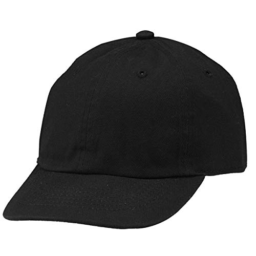 Kids Boy Girl Baseball Cap Hat Washed Low Profile 100% Cotton Soft Lightweight Adjustable Size (6-9 Years, Black) #TOP7