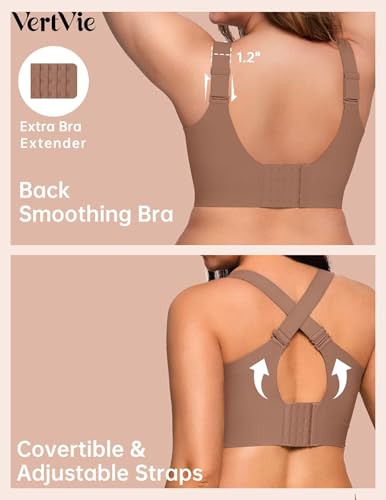 Image of Vertvie Jelly Bras for Women No Underwire Minimizer Support | Plus Size Older Lift, Full Coverage & Smoothing Back, Push Up, Separation & Supportive, Soft Comfy Seamless Wireless Bralette