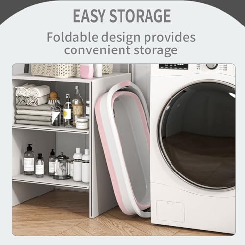 BREENHILL Collapsible Dog Bath Tub for Small Dogs & Cats, Portable Puppy Bath Tub with Water Drain Plug, Space Saving Foldable Pet Bathtub for Indoor & Outdoor Use, Pink - Image 4