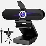 Rujcloud 4K Webcam for DELL XPS 13 Laptop-9350,with Microphone & Tripod& Privacy Cover & Plug&Play,Works Zoom/Teams/Skype/Google Meet