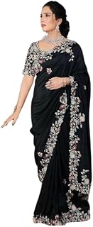 infabzon Womens Saree Bollywood Style Faux Georgette Fabric On Beautiful Sequins Multi Color Embroidery Cording Work Price In India