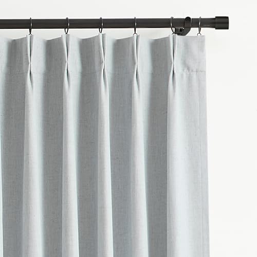 Image of Vision Home Blue Fog Pinch Pleated Full Blackout Curtains Linen Blended Room Darkening Window Curtains 102 inch for Living Room Bedroom Thermal Insulated Pinch Pleat Drapes with Hooks 60 inch Wx102 Lx1