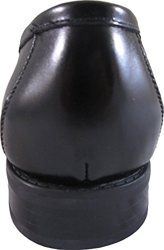 Lucas Cabaggi Men Dress Shoe Style 519612 Black Classic Loafer With Square Moc Toe Top Strap And Leather Upper Lether Lining (13 D(M) Us) #TOP4