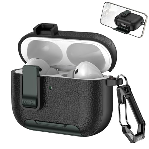 Étui AirPods Pro 1ère génération coque silicone rigide vert armée et noir