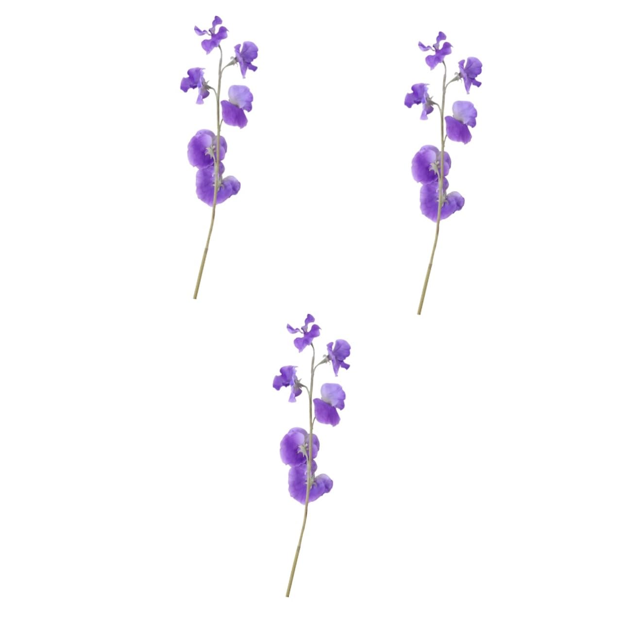 PRETYZOOM 3pezzi Decorazione Casa Con Fiori Artificiali Fiore Di Pisello Ornamentale e Romantico Per Ufficio e Matrimoni Composizioni Floreali Fai Te Atmosfera Naturale