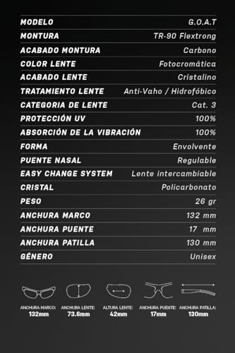 BIKKOA GOAT Padelbrille mit photochromen Gläsern, Padel Tennis Zubehör