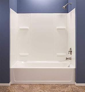 El Mustee 950 Durawall Thermoplastic Bathtub Wall Kit, 5 Pieces, 4 Shelves, White